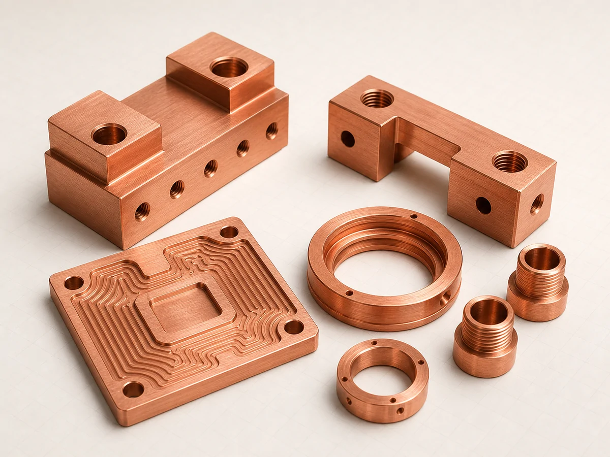 CNC-machined copper components