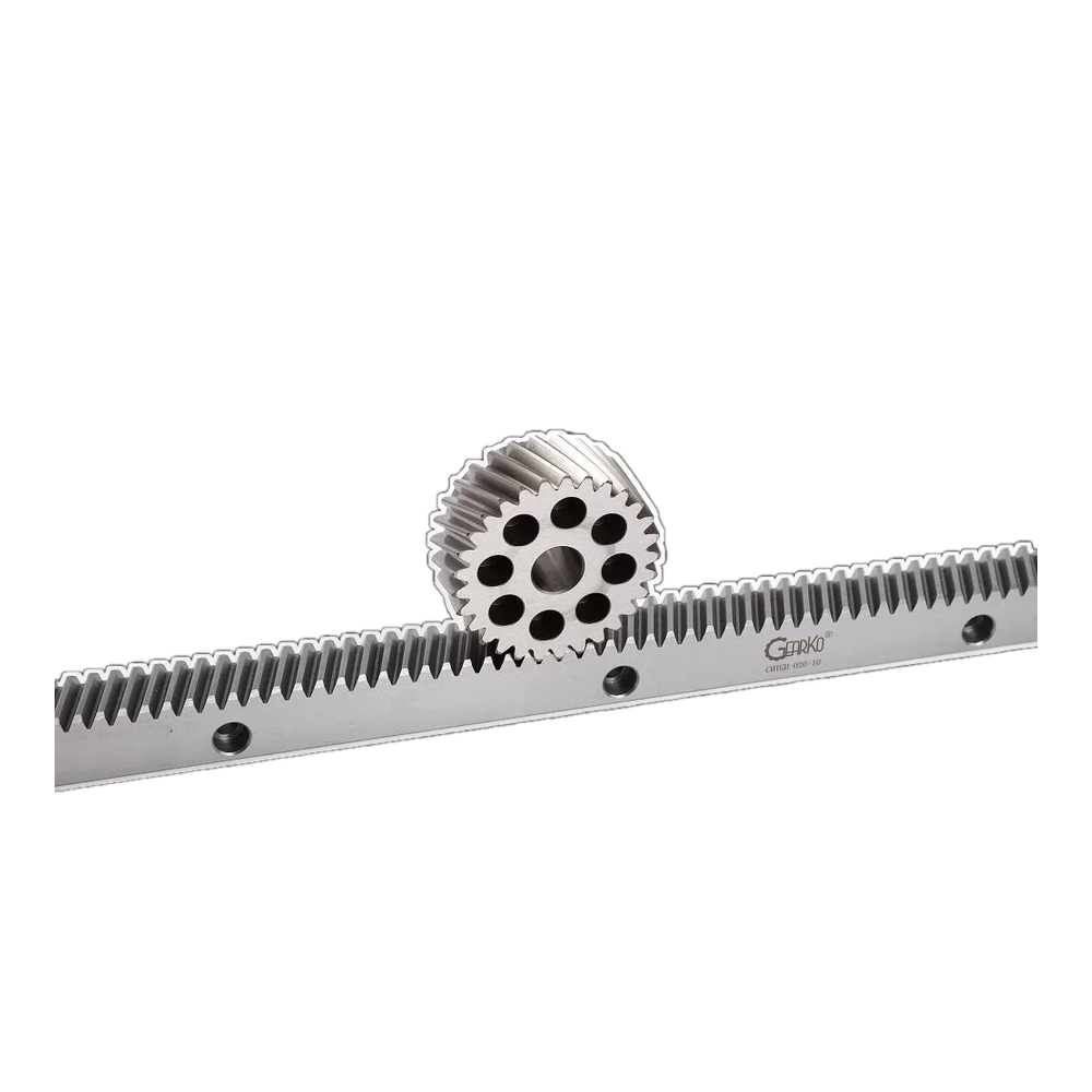 Helical-tooth precision gear rack and pinion assembly